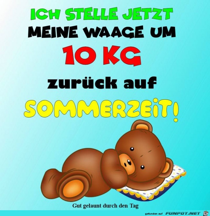 Meine Waage auf 10kg zurueck