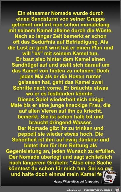 Ein einsamer Nomade wurde durch einen Sandsturm von seiner Ein einsamer Nomade wurde durch einen Sandsturm von seiner