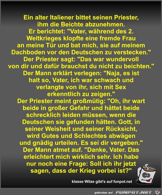 Ein alter Italiener bittet seinen Priester Ein alter Italiener bittet seinen Priester