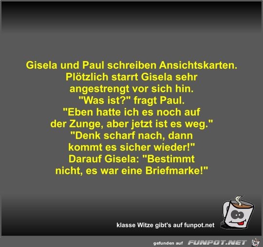 Gisela und Paul schreiben Ansichtskarten