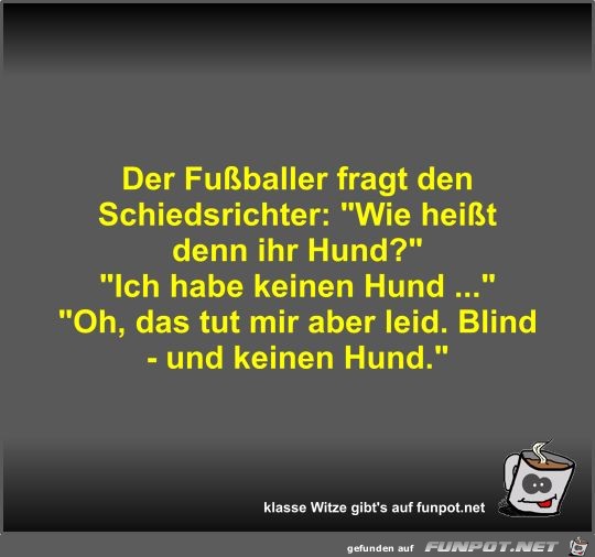Der Fußballer fragt den Schiedsrichter Der Fußballer fragt den Schiedsrichter