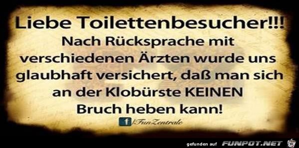 Liebe Toilettenbesucher Liebe Toilettenbesucher