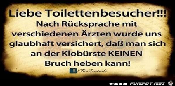 Liebe Toilettenbesucher