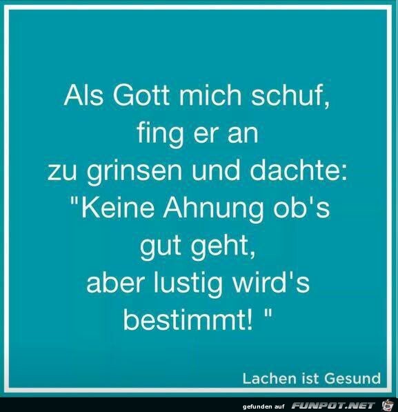 Als Gott mich schuf...