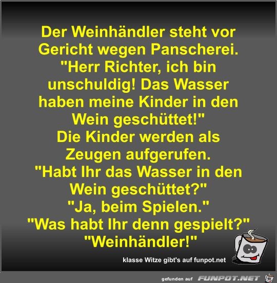 Der Weinhändler steht vor Gericht wegen Panscherei Der Weinhändler steht vor Gericht wegen Panscherei