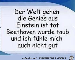 Der Welt gehen die Genies aus... Der Welt gehen die Genies aus...