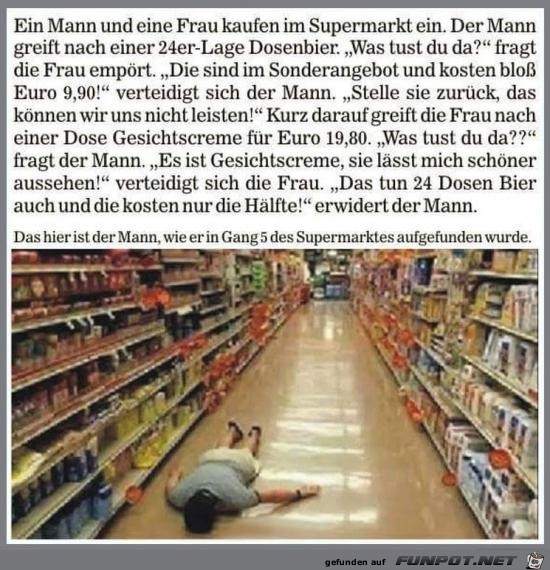 Mann und Frau im Supermarkt