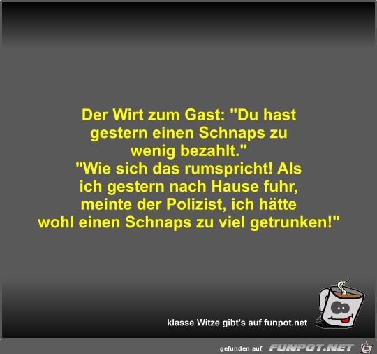 Der Wirt zum Gast