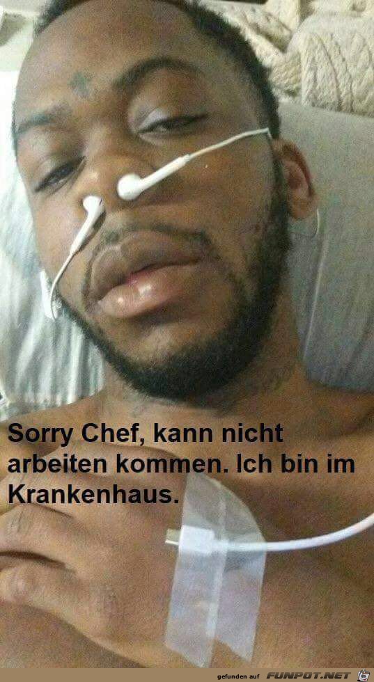 Ich bin im Krankenhaus