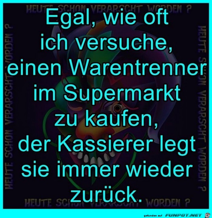 Warentrenner an der Kasse