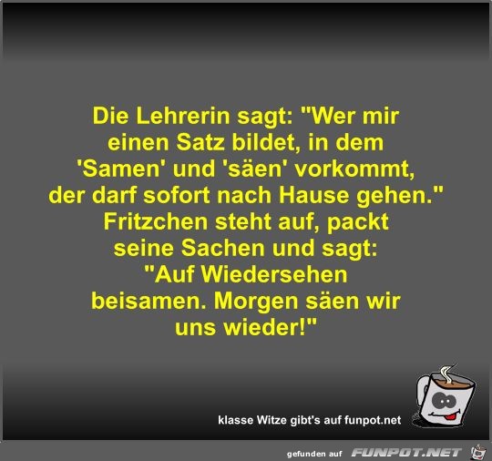 Die Lehrerin sagt