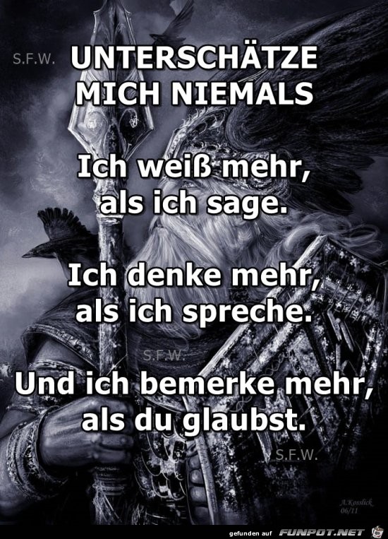 Unterschaetze mich niemals