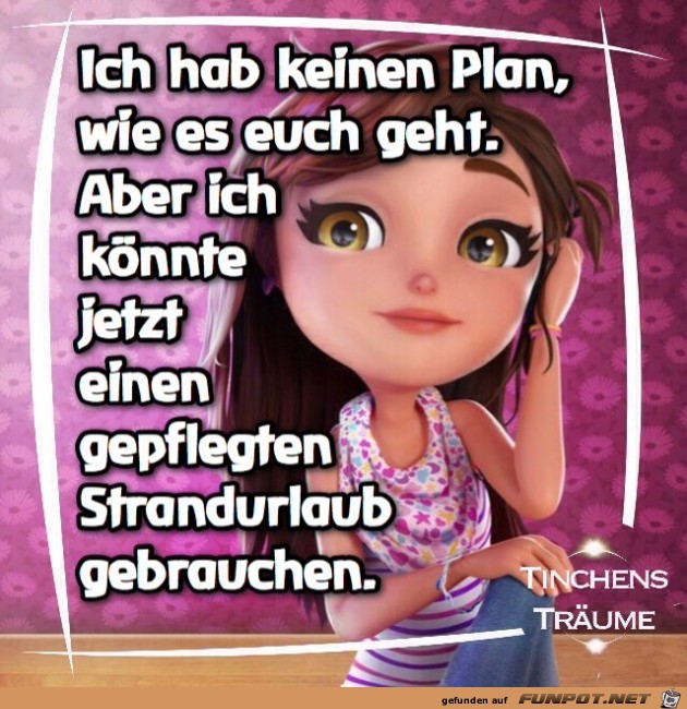 ich hab keinen Plan.....