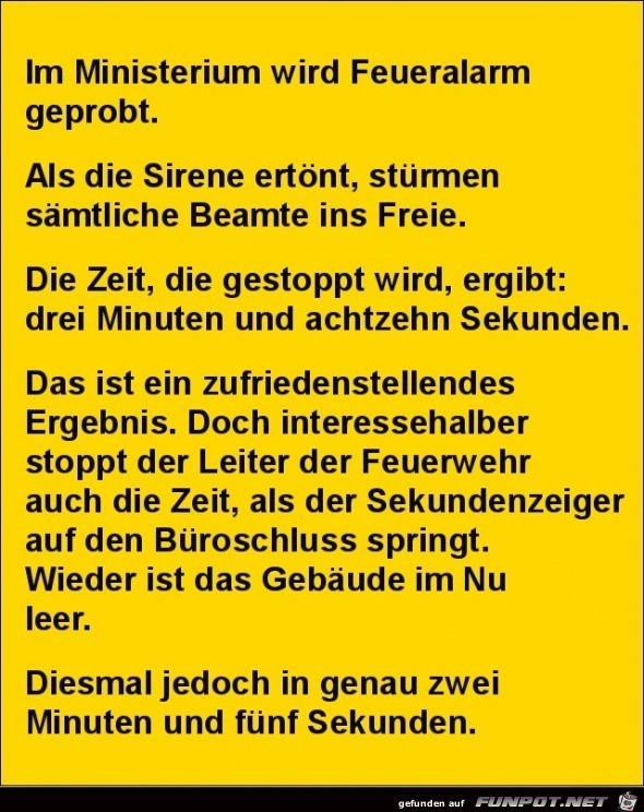 im Ministerium wird Feueralam geprobt,.... im Ministerium wird Feueralam geprobt,....