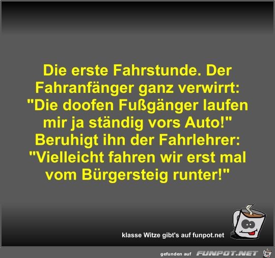 Die erste Fahrstunde