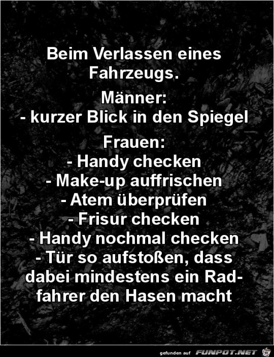 Beim Verlassen eines Fahrzeuges... Beim Verlassen eines Fahrzeuges...
