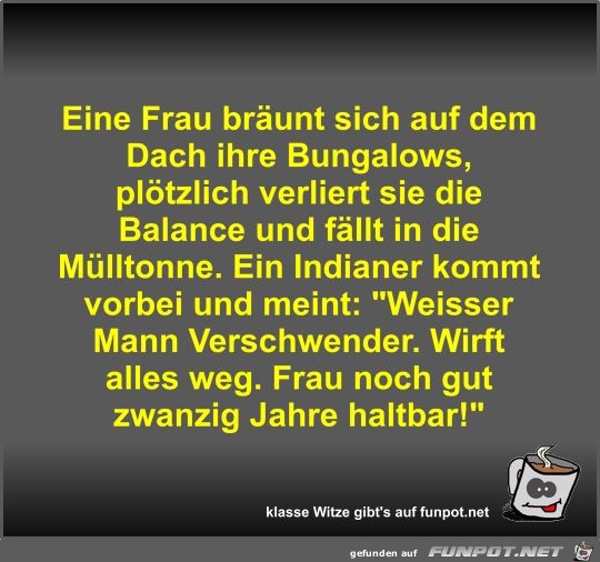 Eine Frau brunt sich auf dem Dach ihre Bungalows