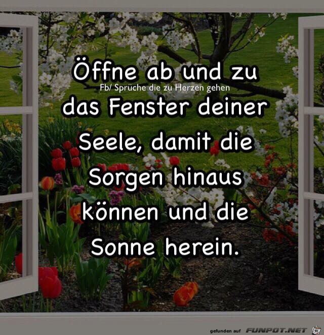 Oeffne ab und zu das Fenster