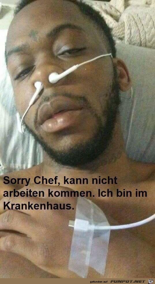 Chef, ich kann nicht arbeiten kommen