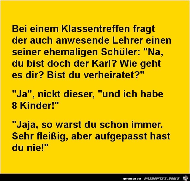 bei einem Klassentreffen, bei einem Klassentreffen,
