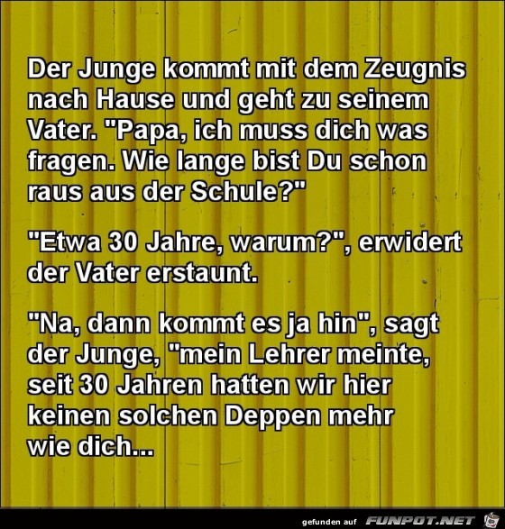 der Junge kommt mit dem Zeugnis nach Hause,.... der Junge kommt mit dem Zeugnis nach Hause,....