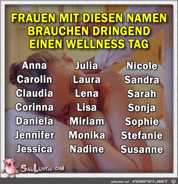 Brauchen einen Wellness Tag