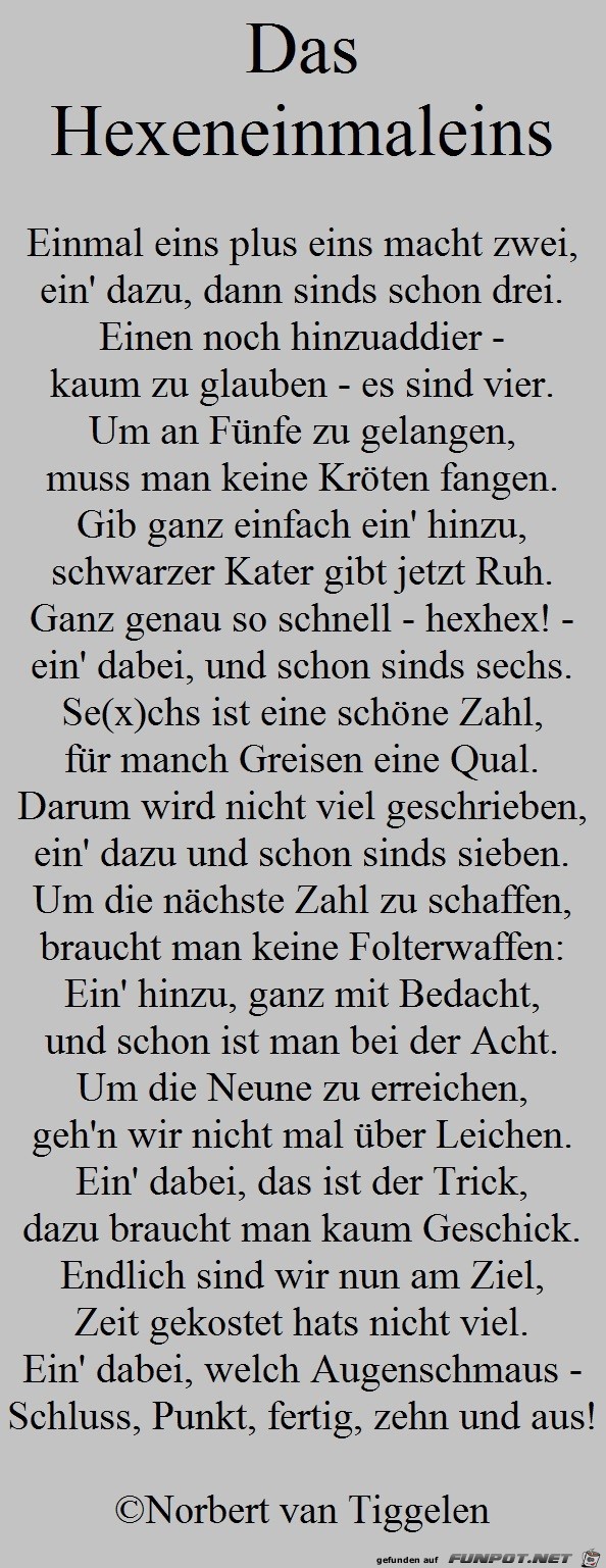 das hexeneinmaleins 2018 das hexeneinmaleins 2018