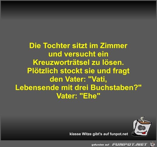 Die Tochter sitzt im Zimmer und versucht ein... Die Tochter sitzt im Zimmer und versucht ein...