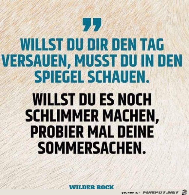 Willst du dir den Tag versauen... Willst du dir den Tag versauen...