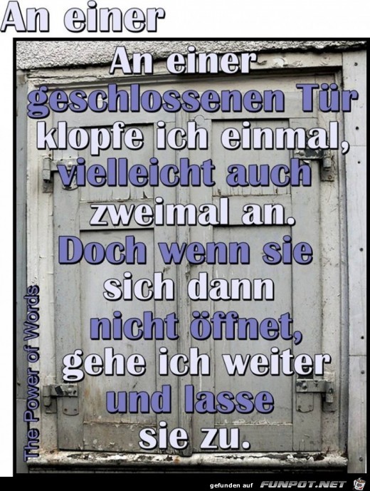 An einer geschlossen Tuer An einer geschlossen Tuer