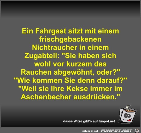 Ein Fahrgast Sitzt Mit Einem Frischgebackenen Nichtraucher