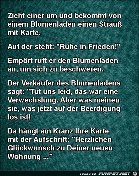 zieht einer um ..... zieht einer um .....