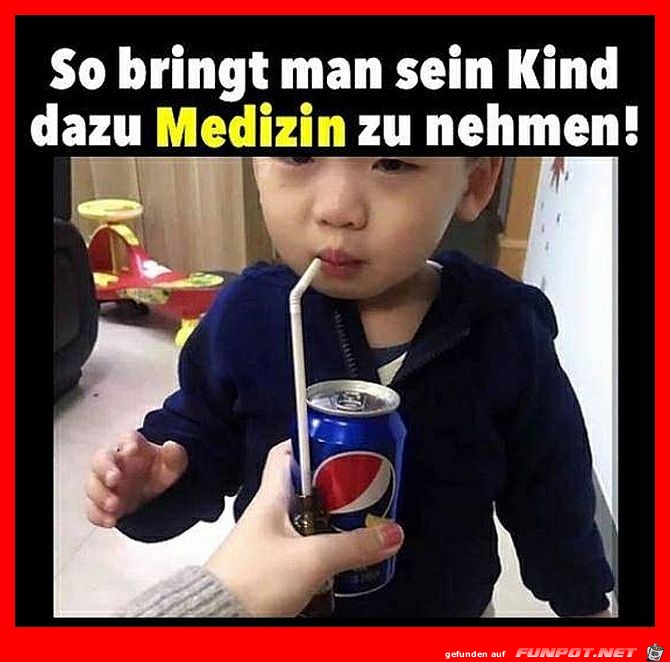 So nehmen Kinder, Medizin-Tropfen