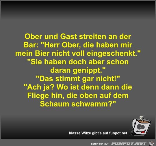 Ober und Gast streiten an der Bar Ober und Gast streiten an der Bar