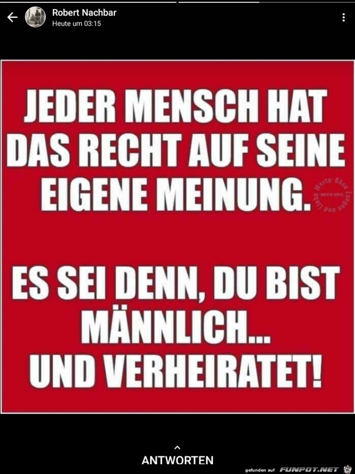 eigene Meinung eigene Meinung
