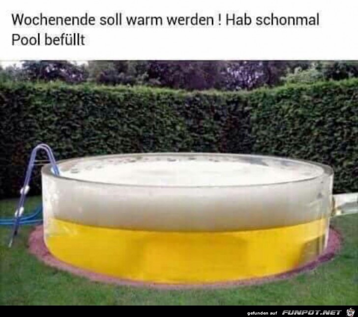 Wochenende wird der Pool befllt