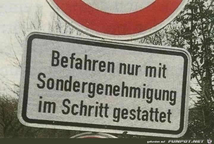 Befahren nur mit Sondergenehmigung