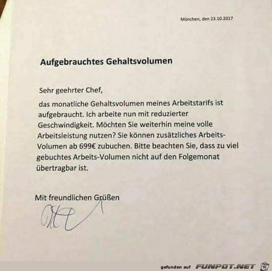 Aufgebrauchtes Gehaltsvolumen Aufgebrauchtes Gehaltsvolumen
