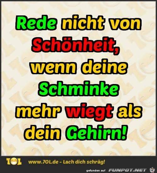 Rede nicht von Schnheit