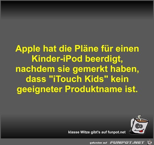 Apple hat die Plne fr einen Kinder-iPod beerdigt