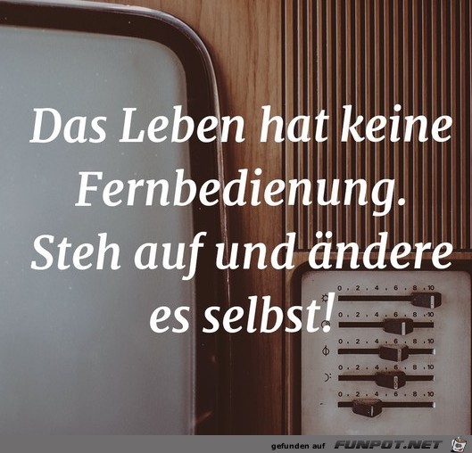 das Leben hat keine Fernbedienung