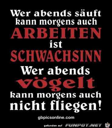 wer abends säuft wer abends säuft
