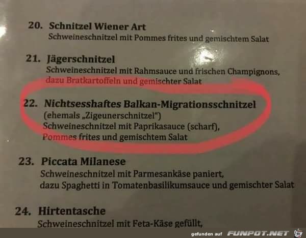 Nichtsesshaftes Balkan-Migrationsschnitzel vs Zigeunerschn. Nichtsesshaftes Balkan-Migrationsschnitzel vs Zigeunerschn.
