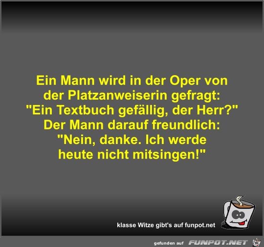 Ein Mann wird in der Oper von der Platzanweiserin gefragt Ein Mann wird in der Oper von der Platzanweiserin gefragt