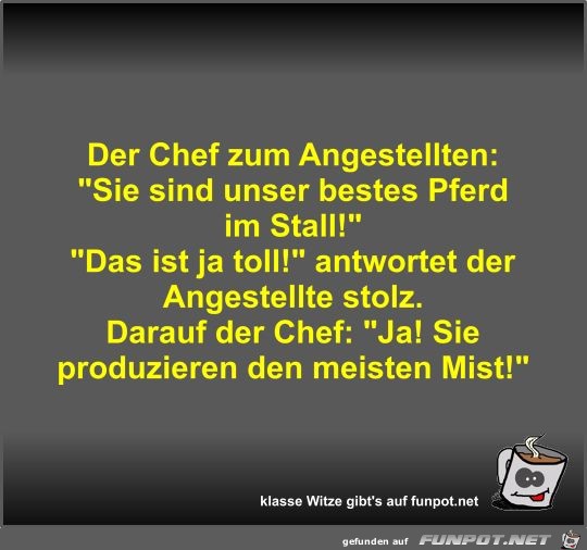 Der Chef zum Angestellten