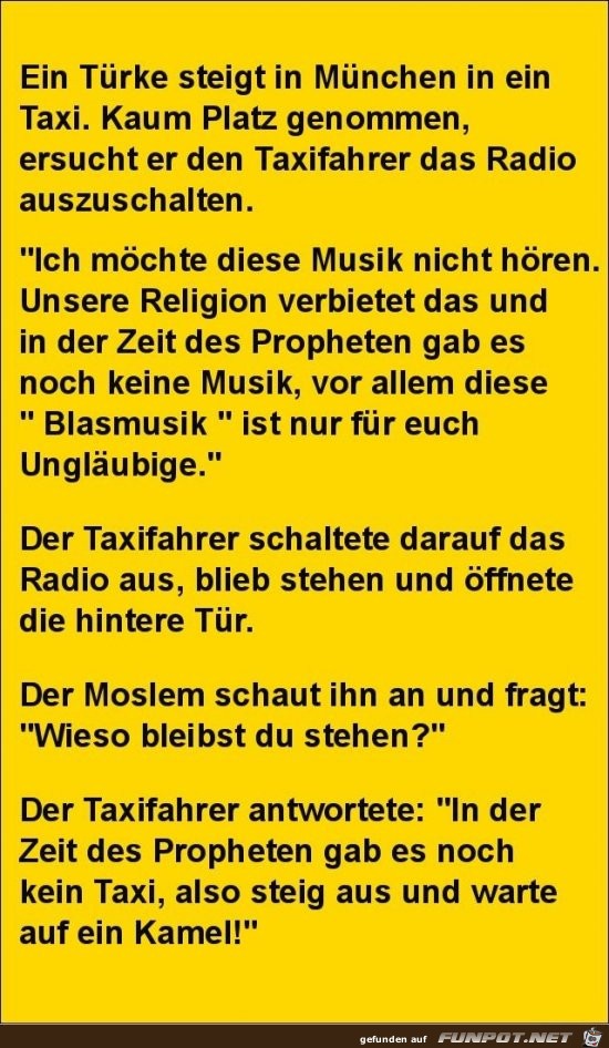 ein Trke steigt in Mnchen n ein Taxi,.....