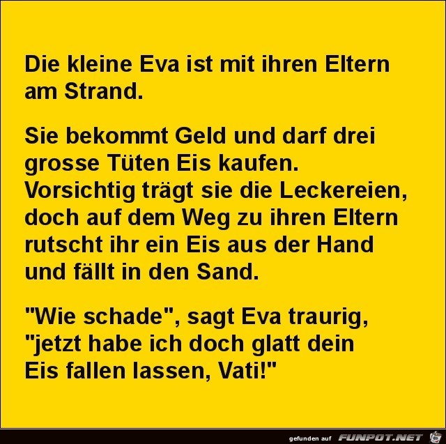 die kleine Eva ist mit ihren Eltern am Strand,...