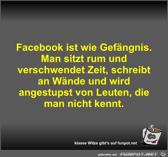 Facebook ist wie Gefängnis Facebook ist wie Gefängnis