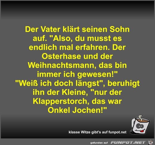 Der Vater klärt seinen Sohn auf Der Vater klärt seinen Sohn auf