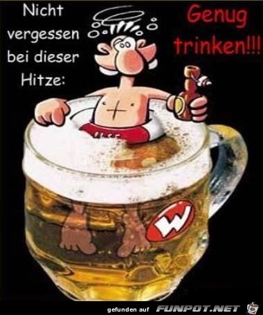 Genug trinken ist wichtig Genug trinken ist wichtig